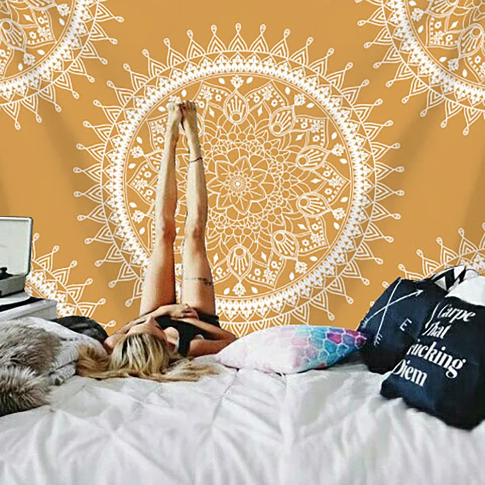 India Bohemian Mandala Hippie Tapestry Boho Wall Hanging Tapestries Carpet Throw Yoga Mat for Home Bedroom Decoration