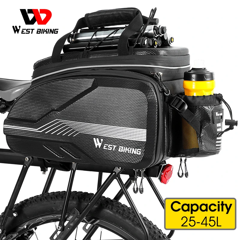 West Biking Quality Eva Hard Shell Bike Bag Waterproof Mtb Road Bicycle Trunk Seat Bag Large