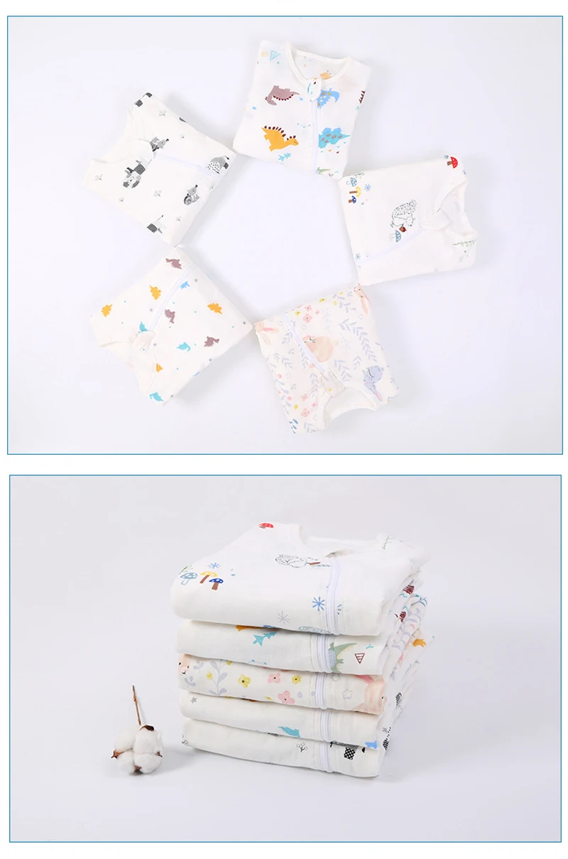 Baby Onesies Sleeping Bag Infant Summer Baby Sleep Gown Sleepsack Newborn Gauze Pajamas Breathable