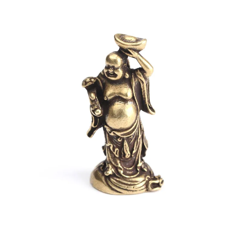 Maitreya Buddha Медная Майтрея Будда миниатюрные Фигурки карманные латунные Статуэтка украшения домашний декор ремесло для гостиной украшение стола - Цвет: Maitreya Buddha