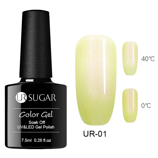 46566-1 UR SUGAR термальный Радужный Гель-лак для ногтей мерцающий голографический Гель-лак Температура Изменение цвета Замачивание от УФ светодиодный гель для ногтей - Color: 46566-1