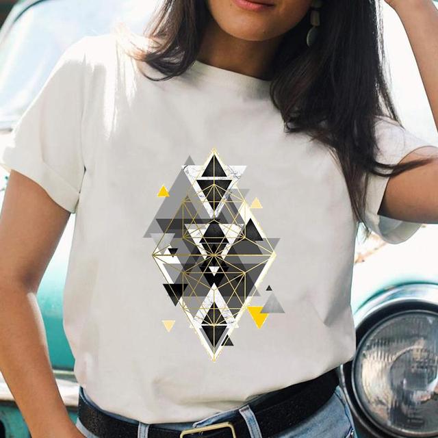 Cartoon Casual Printing T-shirts Regular Ladies T Top Shirt Print Female Graphic Fashion Tee O-neck Short Sleeve T-Shirt