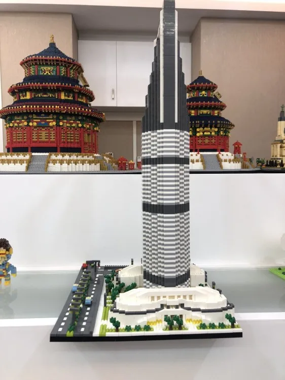 Всемирно известная Современная архитектура нанокирпичи Саудовская Аравия Королевство башня микро алмаз строительный блок модель игрушки коллекция