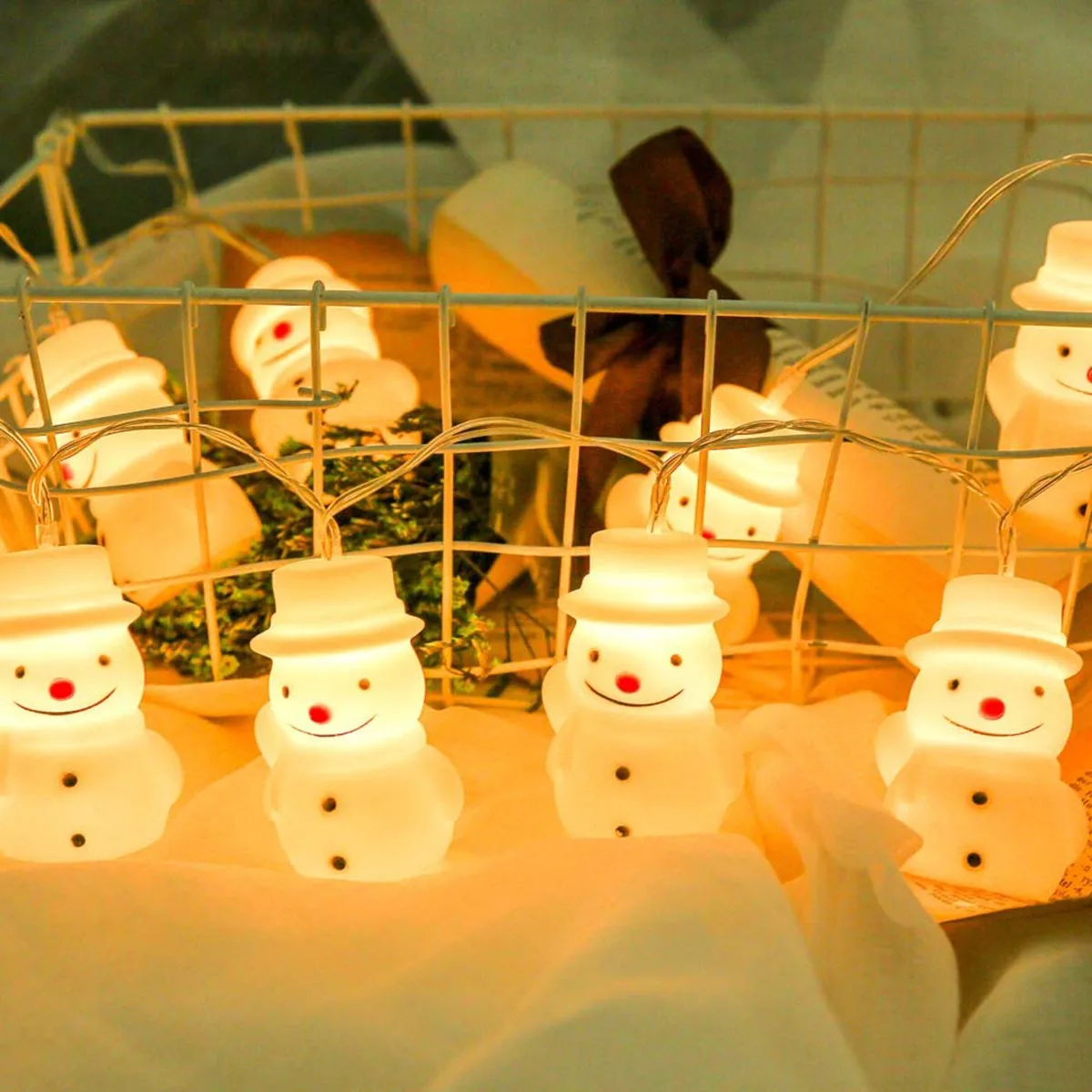 

LED Christmas Lights Snowman String Lights Home Decoration Santa Claus Decoration Light Strings Cute Christmas Decoration Lights