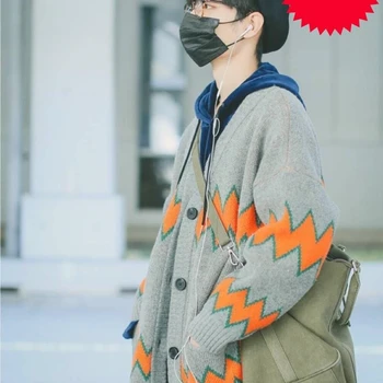 

New Autumn 2020 Winter Women Sweater Cardigans V Neck Retro Loose Poncho Button Warm Knit Coat Jumpers Casual Outerwear