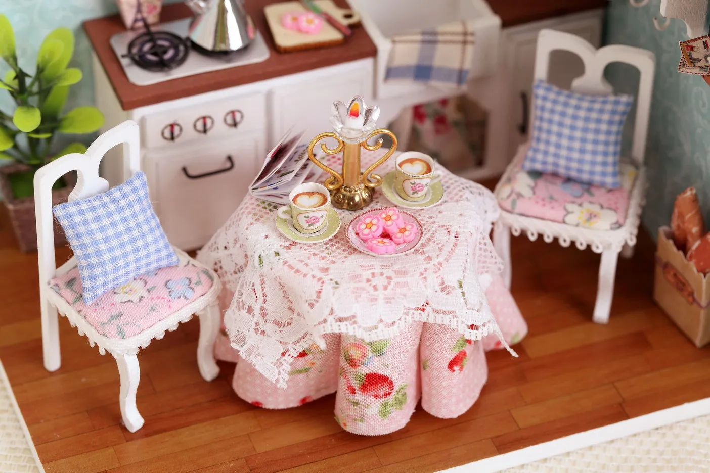 Счастливая Кухня DIY ручной работы домик Модель маленьких детей развивающие игрушки подарки на день рождения DIY производство