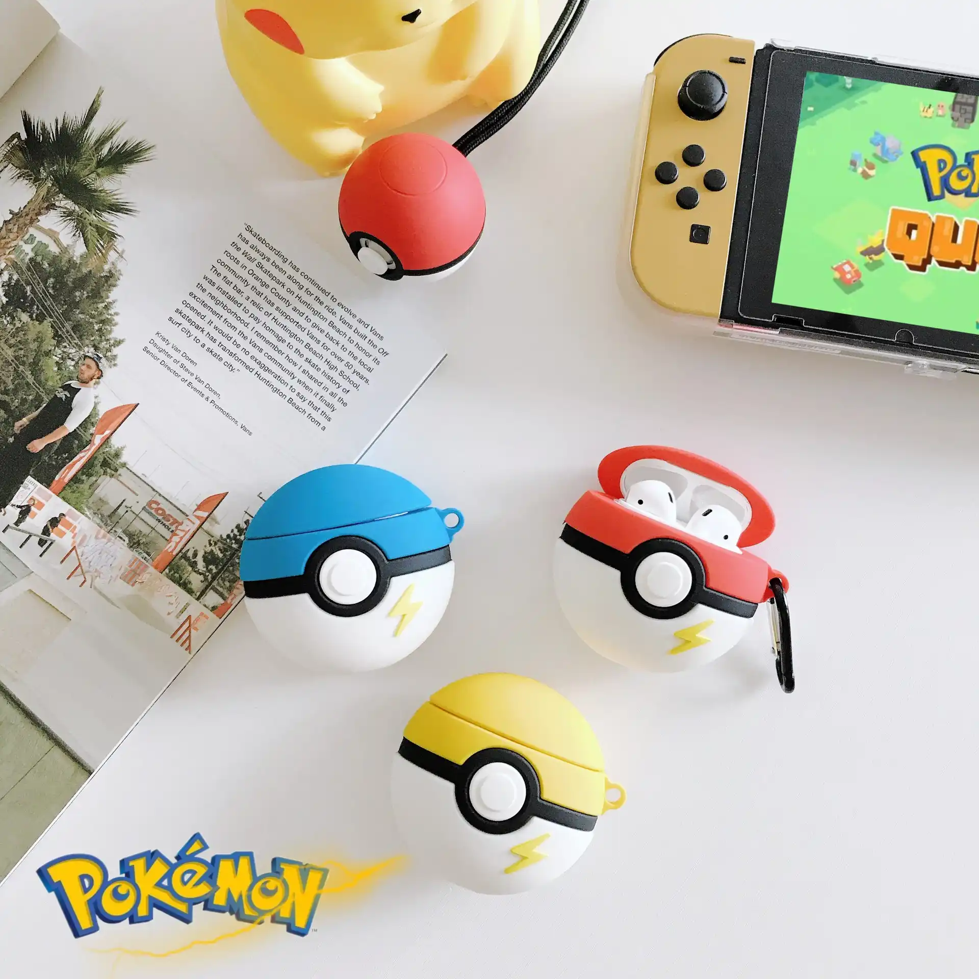 Pocketmon ポケボールセット Airpods ケースシリコーンポケモンアップルワイヤレス Bluetooth Airpods1 2 保護ケースソフトポケモン イヤホン用アクセサリー Aliexpress