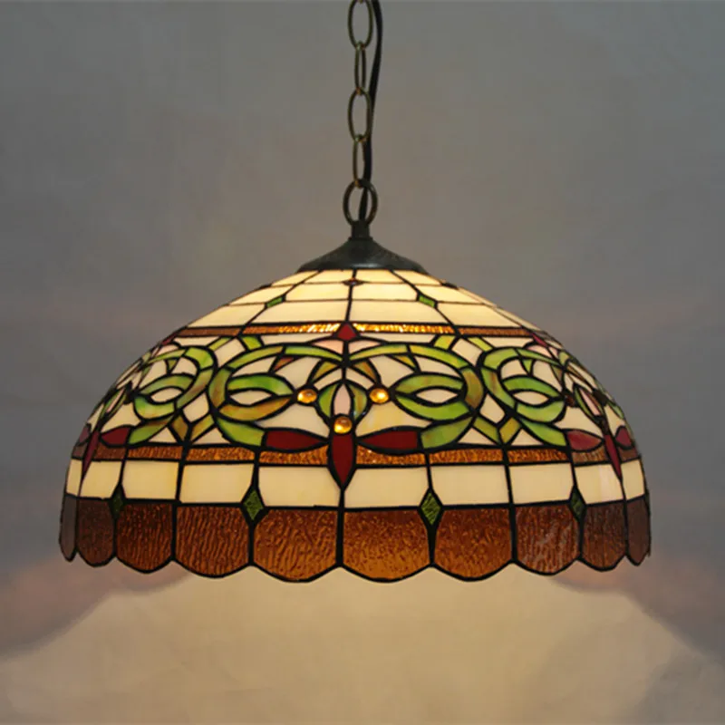 

Tiffany Dragonfly Lamp Glass Shade Pendant Light Bohemian Single Pendant Hanging Light Foam Packing For Hallway Corridor Kitchen