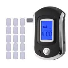 Тестер спирта AT6000 с 16 мундштук Профессиональный цифровой алкотестер с ЖК-дисплеем Bafometro Alcoholimetro DFDF