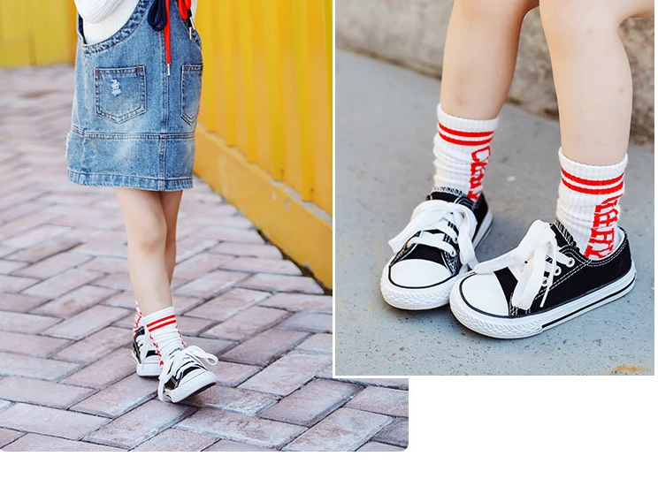 Claladoudou 13.5-18.5CM Kids Casual Shoes Red White Black Children Unisex Canvas Shoes Toddler Breathable Sports Shoes For Baby