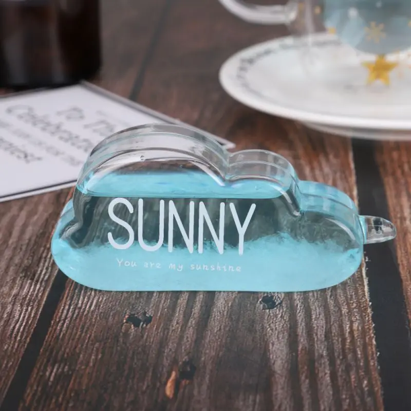Stylish Desktop Weather Forecast Water Drop Glass Bottle With Base Barometer Bottles Weather Station