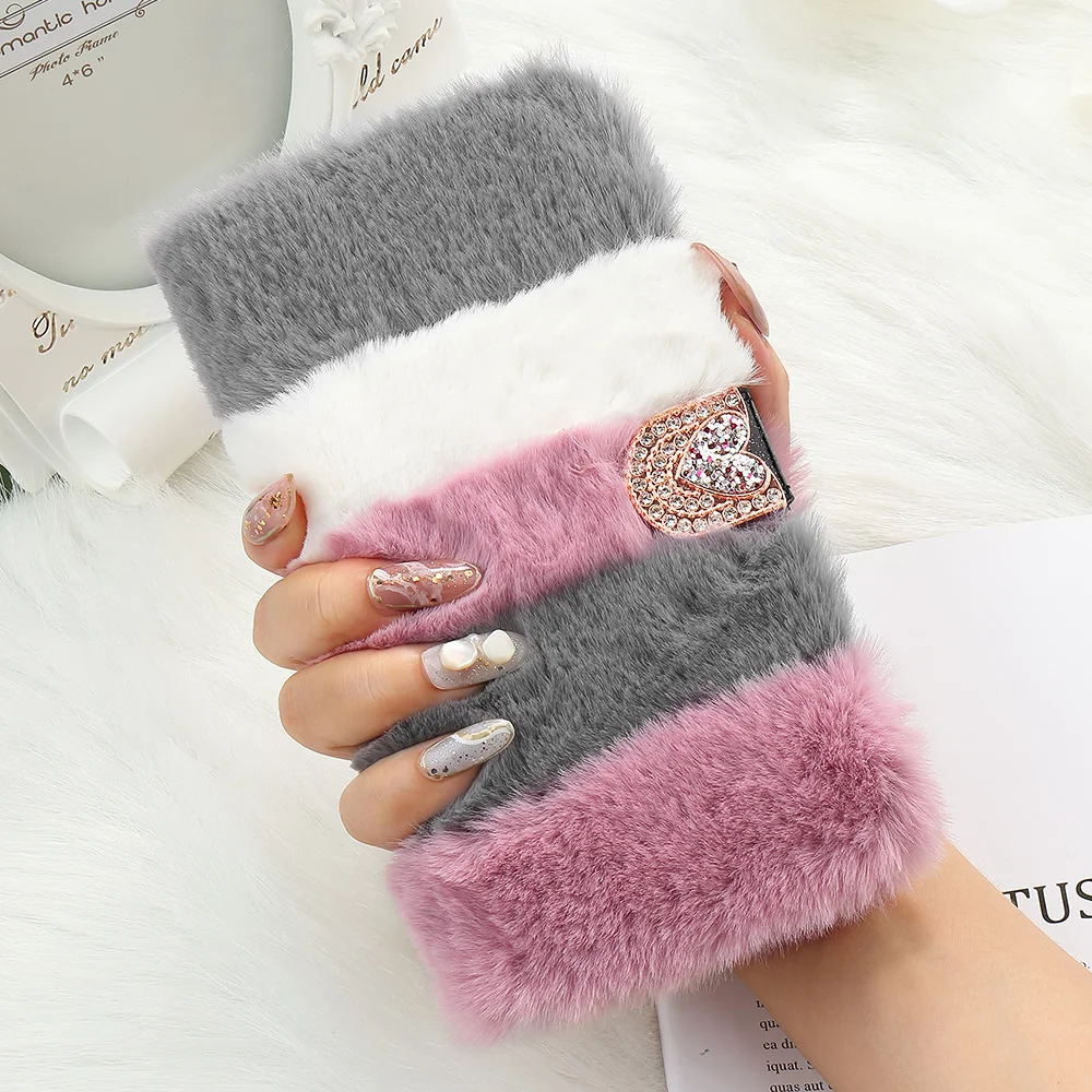 Collage Grey Pepmune Роскошный кожаный чехол-книжка с пушистый меховой чехол для samsung A7 A6 A8 A3 блестящий кожаный чехол-бумажник с крышкой для Galaxy J4 Plus J6 J3 - Цвет: Collage Grey