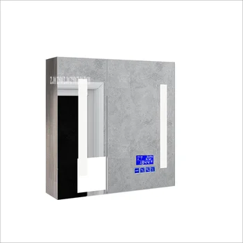 

70/80cm Modern Bathroom Toughened Glass Multifunctional Antifog Smart Mirror Cabinet Solid Wood Wall Mounted Cabinet 110V/220V