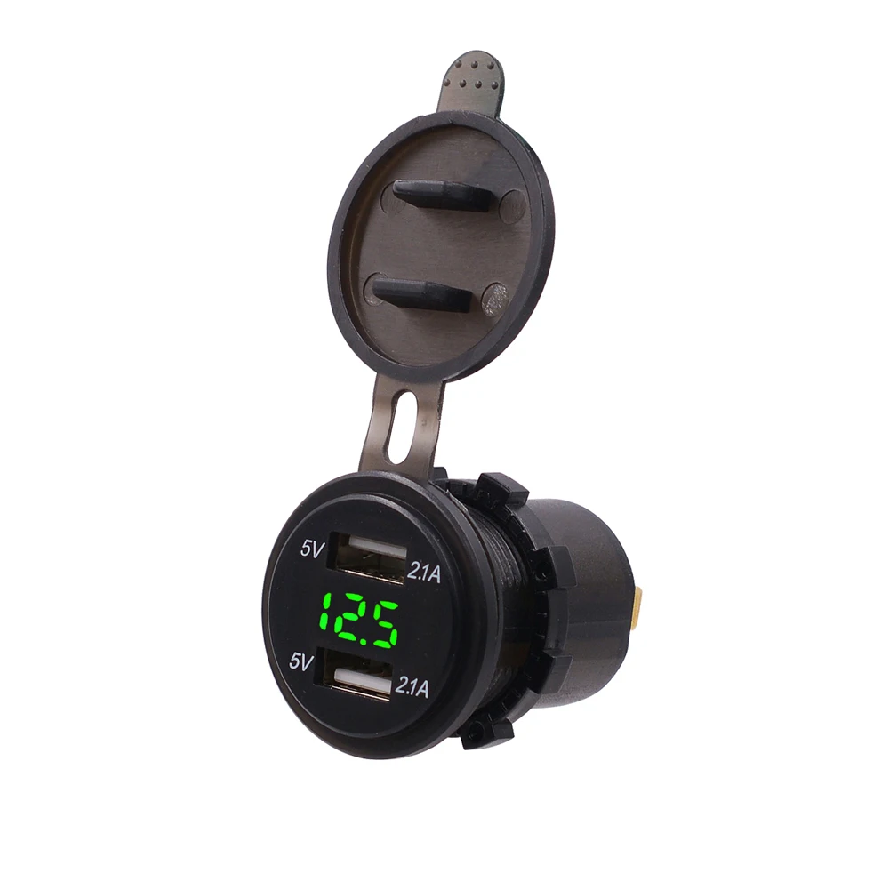 Universal Dual USB Car charger Cigarette Lighter Socket for Motorcycle Auto Truck Boat 12-24V LED Recharger Power Adapter |