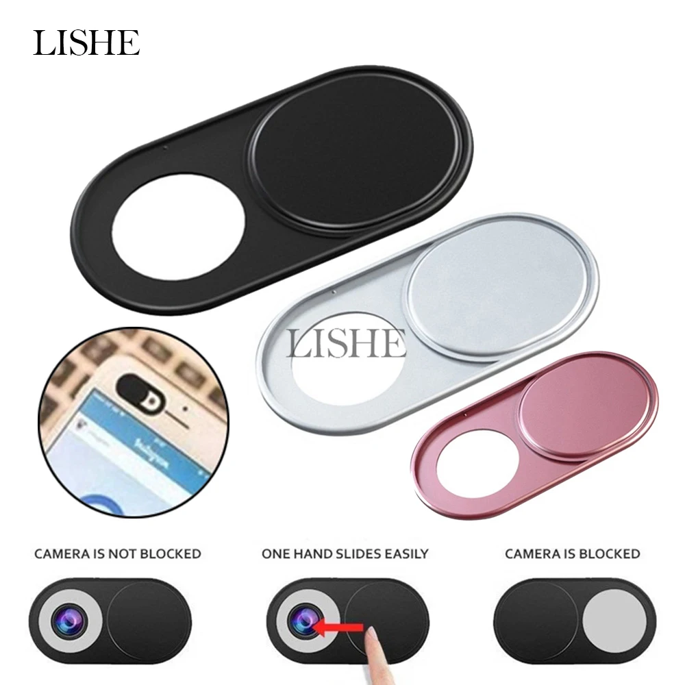 Aluminum Alloy WebCam Cover Shutter Magnet Slider Phone Anti-Spy Camera Cover For iPhone Android Phone Privacy Anti-peep Sticker