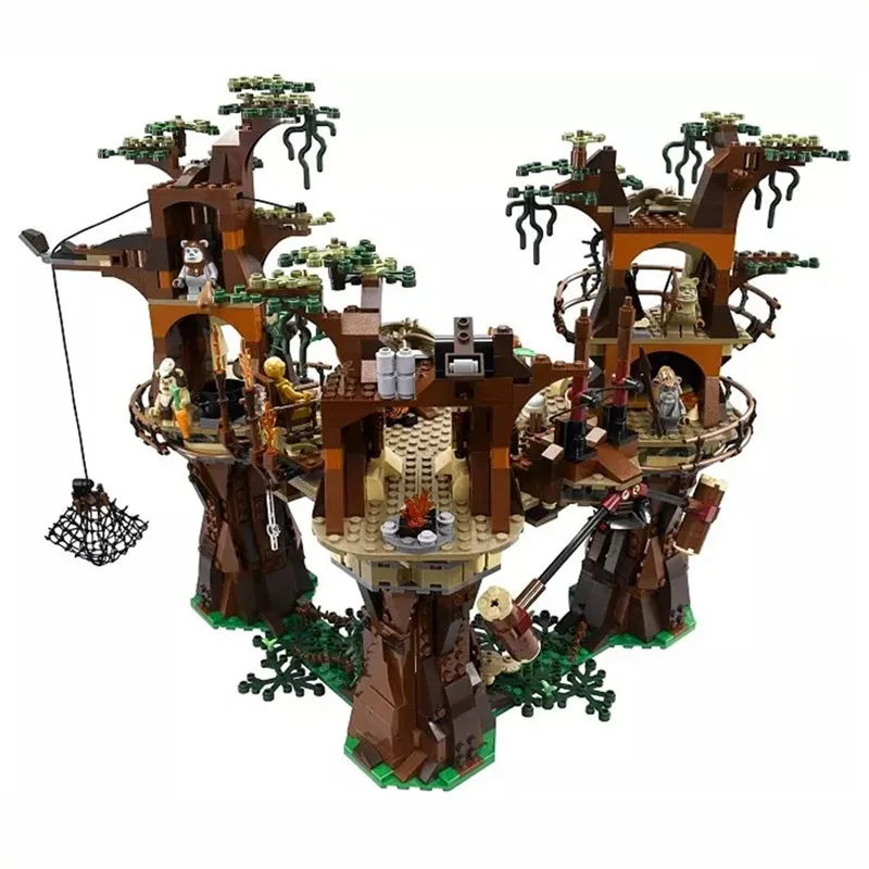 

NEW 1990Pcs Star Wars Series Ewok Village with figures bricks Model Building Block starwars Treetop home toys for kids gifts