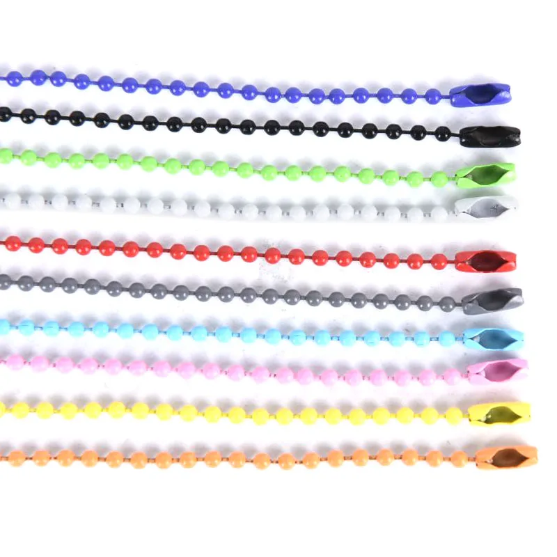 

New 10Pcs/Set 12CM Length Colorful Ball Bead Chains Jewelry DIY Connector Making KeyRing/Key Chain/Hand Tag DIY Accessaries
