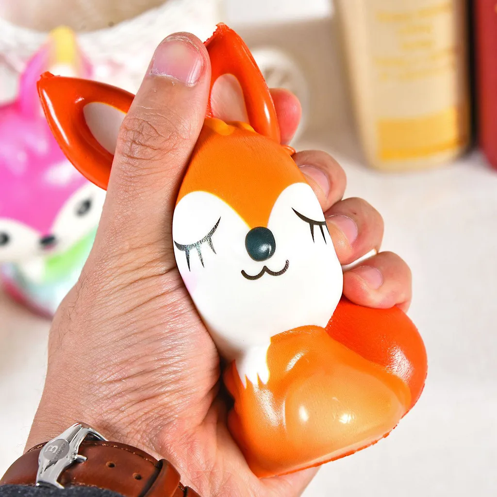 Игрушка Squishies Fox медленно поднимающийся крем Kawaii ароматизированный облегчение стресса милые животные медленно поднимающийся ароматизированный подарок на день детей сжимающая игрушка