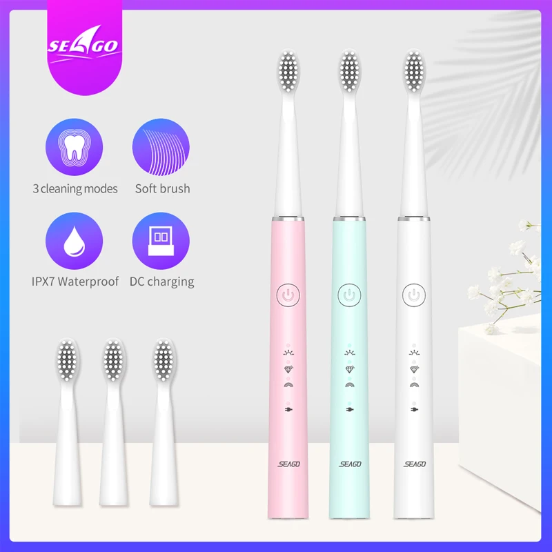 Seago Ultrasonic Electric Toothbrush USB Rechargeable Waterproof Tooth Brush for Adult Teeth Whitening Cleaning Massage Seago Ultrasonic Electric Toothbrush USB Rechargeable Waterproof Tooth Brush for Adult Teeth Whitening Cleaning Massage