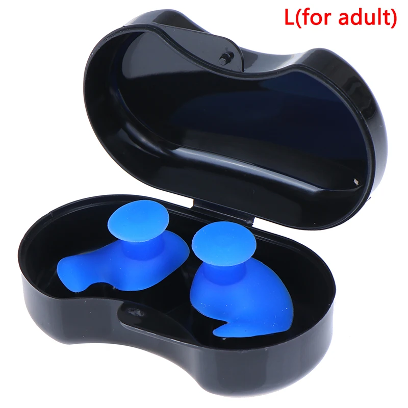 L Blue Hot Soft Silica Gel Ear Plugs Waterproof Dust-Proof Earplugs Diving Water Sports Swimming safety security Accessories - Цвет: L Blue