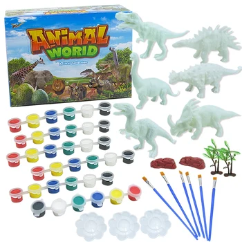 

DIY Graffiti Dinosaur White Dinosaur Model 3D Painted Hand Coloring Tyrannosaurus Religious Educational Toy