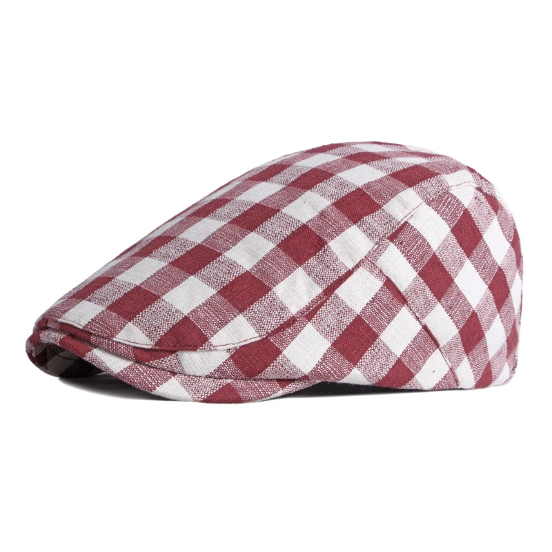 2021 New Man Peaky Blinders British Plaid Berets Women Vintage Flat Caps Gatsby Male Spring Summer Adjustable Driver Hat beret for guys