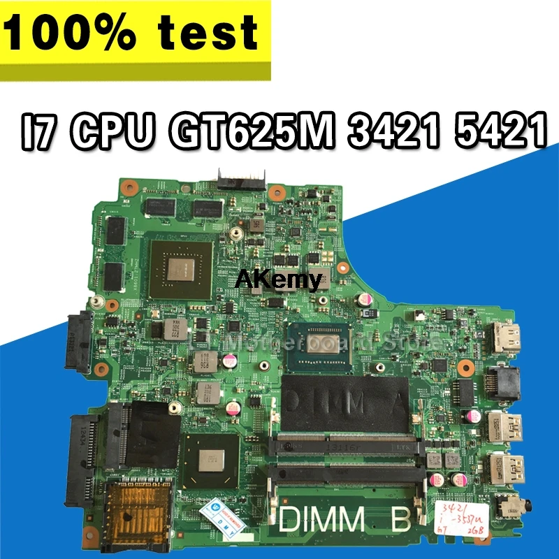 12204-1 Материнская плата для ноутбука Dell Vostro-2421 Inspiron-3421 5421 оригинальная материнская плата I7 процессор GT625M видеокарта 4 памяти