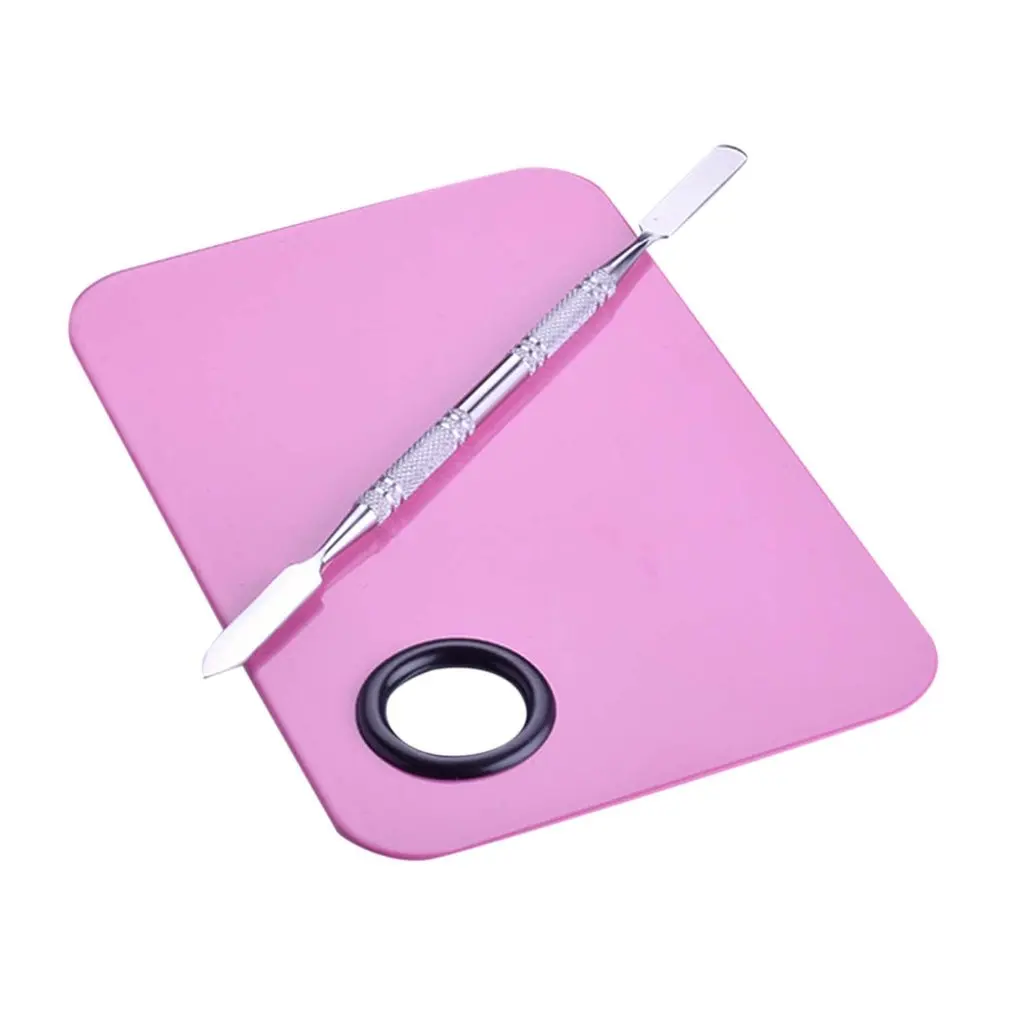 

Salon Manicure Color Palette Make up Cream Foundation Mixing Palette Cosmetic Make up Tool Stainless Steel Plate
