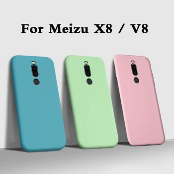 

Fundas Case For meizu X8 V8 Matte tpu Liquid soft Silicone Phone Case For Meizu X8 V8pro M852Q 8x back Cover armor Coque fashion