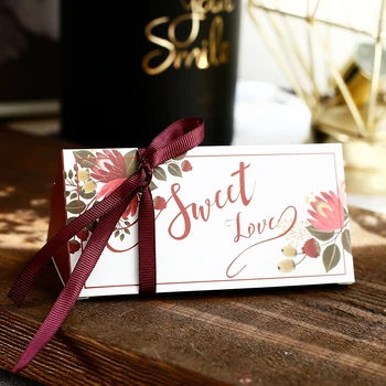 

LBSISI Life Wedding Candy Box Love Bronzing Chocolate Cookie Gift Paper Boxes For Baby Shower Birthday Party Wedding Decoration