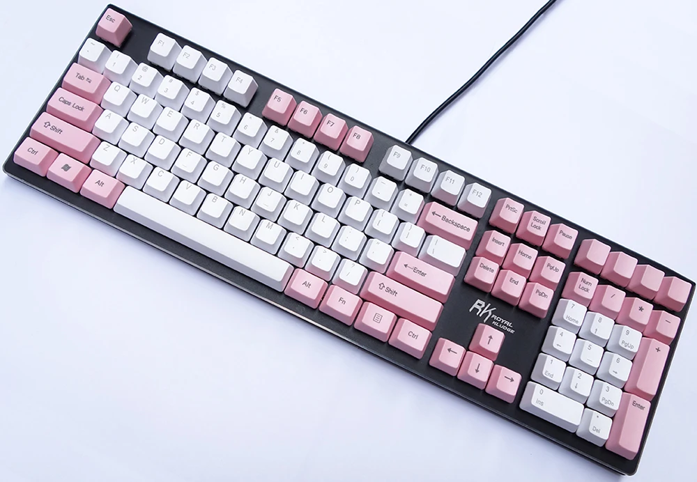 NPKC OEM PBT Keycaps розово-белый смешанный ANSI вариант раскладки 61 Ключ 87 клавиш 108 клавиш для Cherry MX переключатели механической клавиатуры