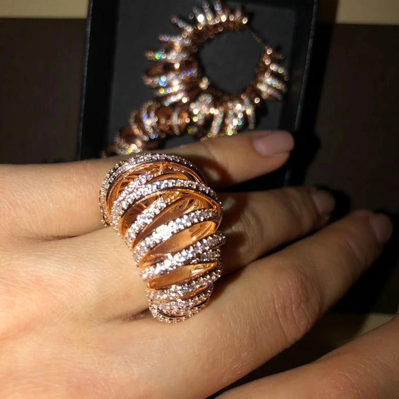 

Missvikki Women Shiny Charm Fingers Jewelry Ring Romantic Trendy Lover Anniversary Birthday Bijoux Gift Party Show Jewelry Ring