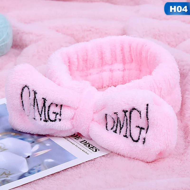 Новая буква "OMG" коралловый флис мягкий бант повязки для женщин девочек милый держатель волос повязки для волос аксессуары для волос