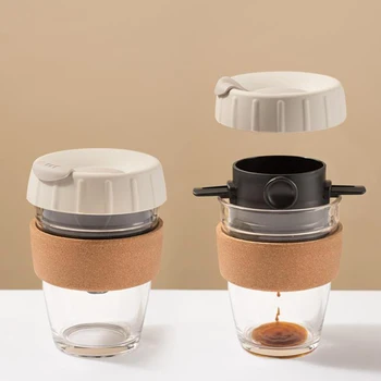 

Stainless Steel Portable Drip Coffee Tea Holder Funnel Baskets Coffee Travel Mug Coffee Dripper Tea Cup Set Kitchen Accessories