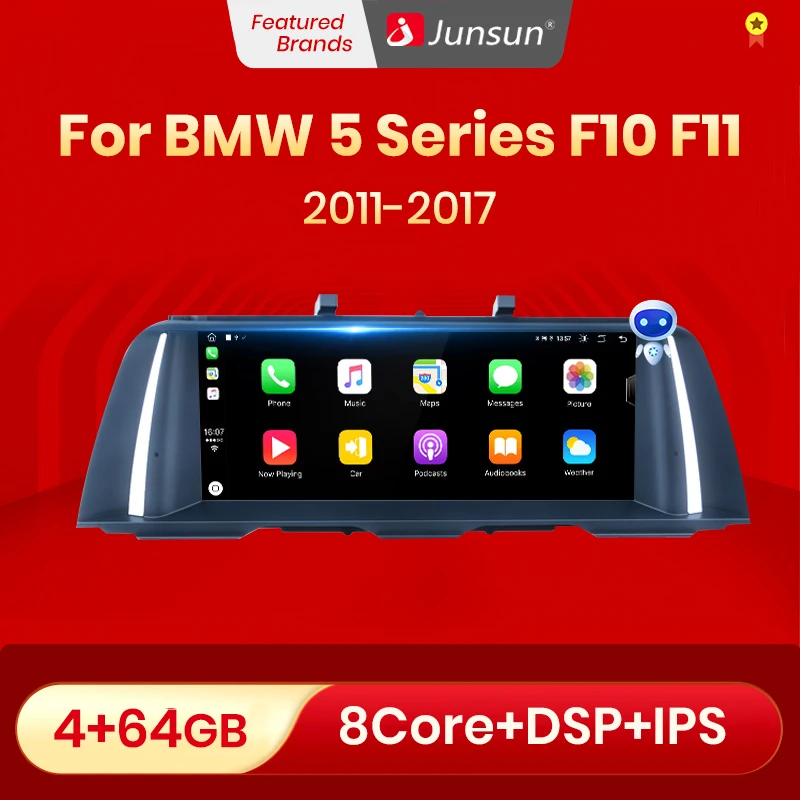 Junsun AI Voice Wireless CarPlay Car Radio Multimedia For BMW 5 Series F10 F11 2011-2017 CIC NBT 4G DSP Andorid Auto GPS 2din | Автомобили