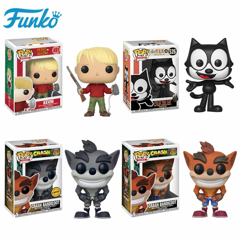 Новый! Виниловая кукла Funko Home Alone Kevin Cute Felix the Cat Crash Bandicoot фигурки для детей на день