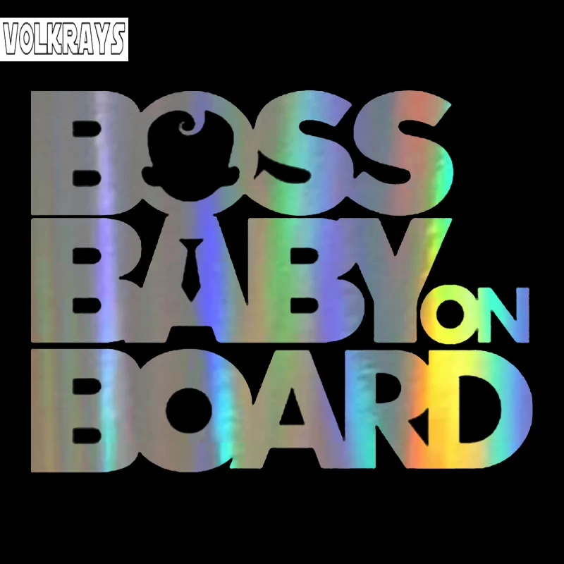 Volkray Funny Car Sticker Boss Baby On Board Stickers Creativo Impermeabile Protezione Solare Decorazione Decalcomanie Vinile, 15Cm * 11Cm