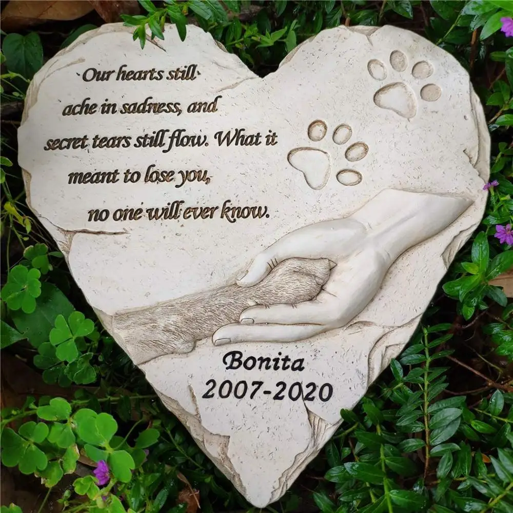 Paw Print Pet Memorial Stone for Dog Cat Keepsake - China Paw