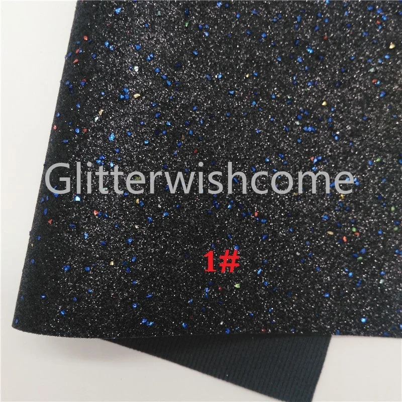 Glitterwishcome 21X29 см A4 Размер посыпать блестящая кожа, блестящая кожа, искусственная из искусственной кожи Ткань Винил для бантов, GM624A