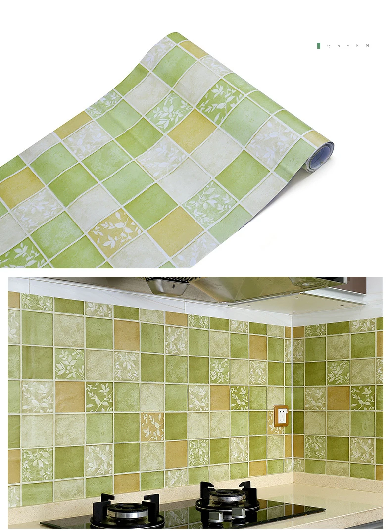 Bathroom Waterproof Mosaic Wall Stickers Kitchen Oil Proof Decoration Wallpaper Bath Toilets Self Adhesive Tiles Decorative Film