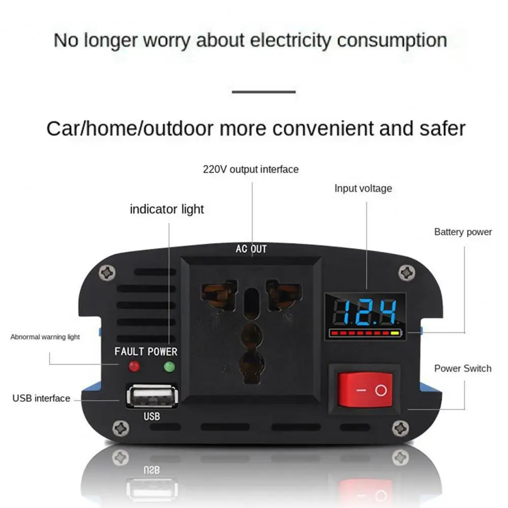 

Car Power Transformer Modified Sine Wave Car Power Inverter 2400W 12/24/48/60V to 220V Car Inverter Adapter