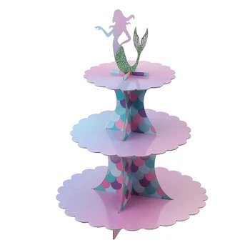 

1set Three Layers Mermaid Cake Stand Mermaid Dessert Stands Birthday Party Favor