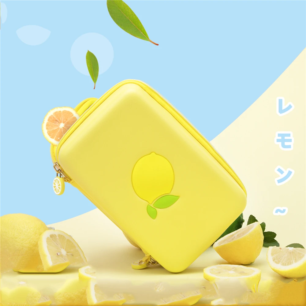 Чехол для игровой консоли с милым мультяшным рисунком лимона, защитный чехол для игровой консоли, карты, зарядное устройство, сумка для хранения