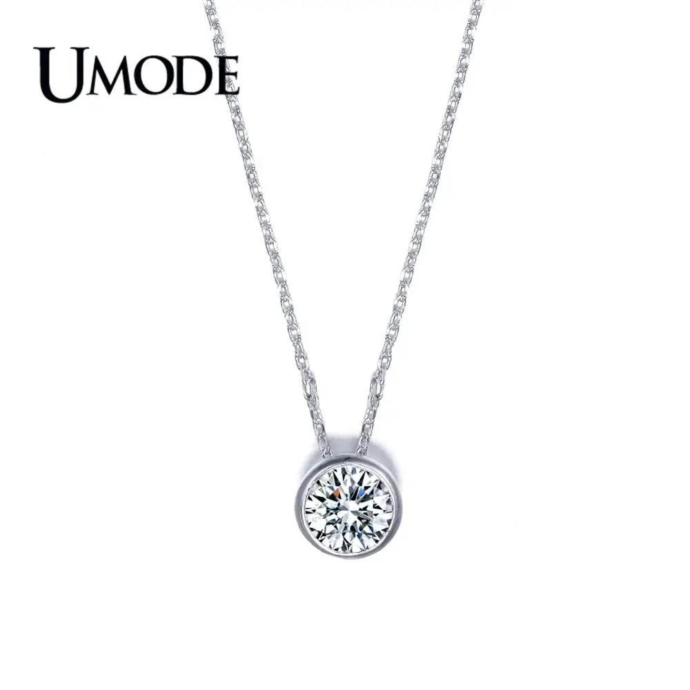 Женские ожерелья и подвески UMODE модные белого золота с 1ct AAA + CZ подарки AUN0034 |