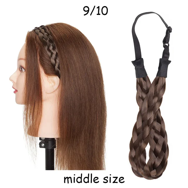 BENEHAIR Synthetic Braided Headbands Fake Hair Plaited Hair Band Braiding Hair Accessories Hair Extension Hairpiece For Women M-9-10