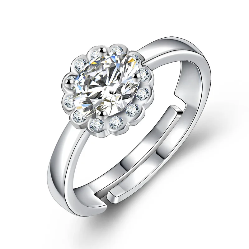 

Model Diamond Ring Adjustable Women's Adjustable Ring Single Diamond Carat Micro Pave Luxury Ring Stall Accessories