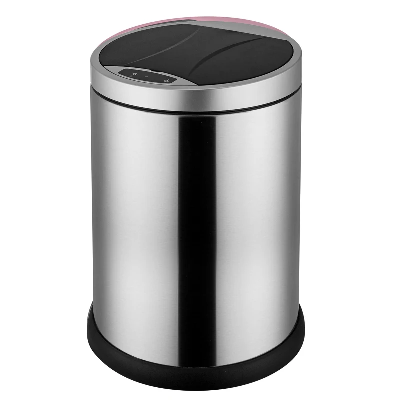 Automatic Touchless Recycle Bin Smart Sensor Wastbin Bin Stainless Steel Round Garbage Bin Rubbish Can For Home Office Hotel