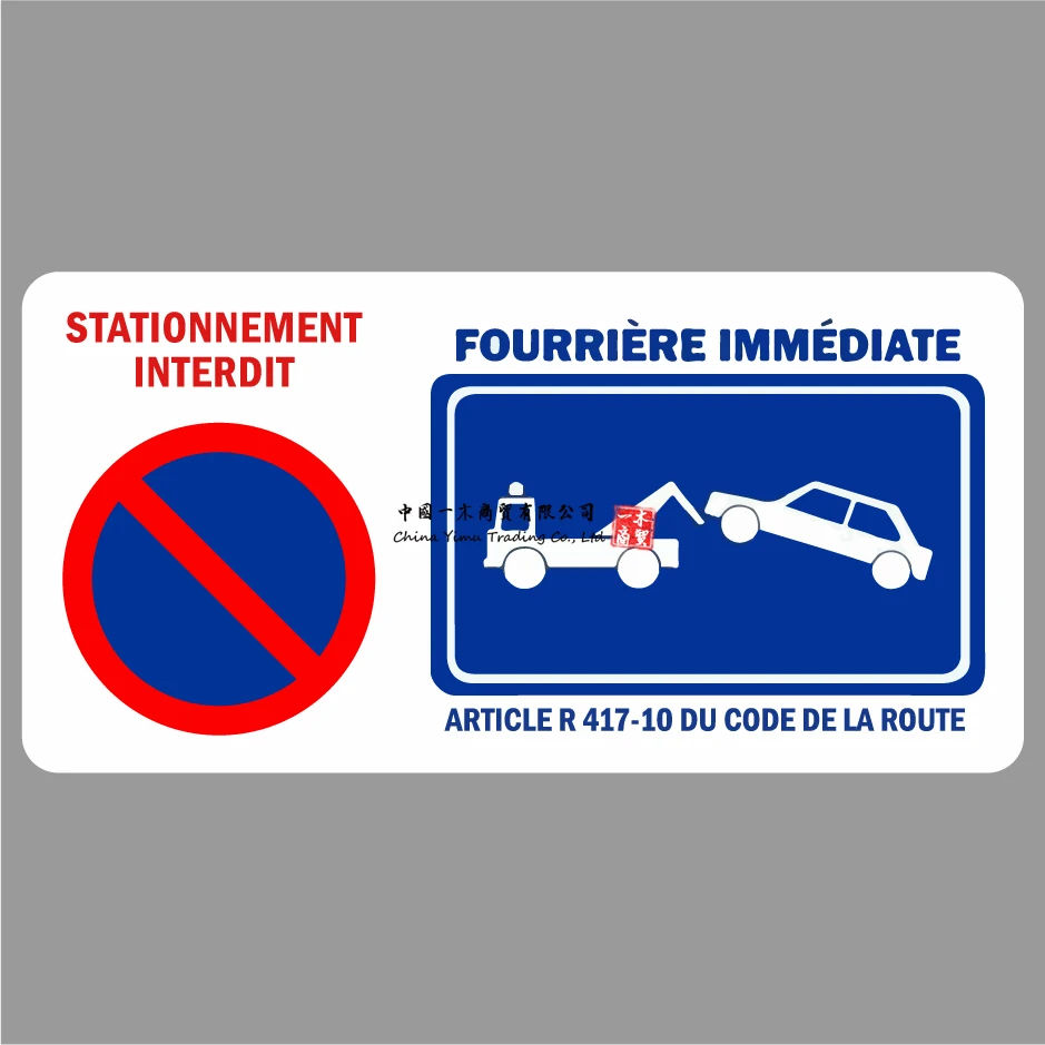 6 disques de panneaux autocollants Stationnement Interdit