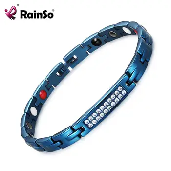 

RainSo Zircon Crystal Healthy Jewelry Bracelets Magnetic Therapy Bracelet & Bangles for Women Bio Energy Hologram Bracelets