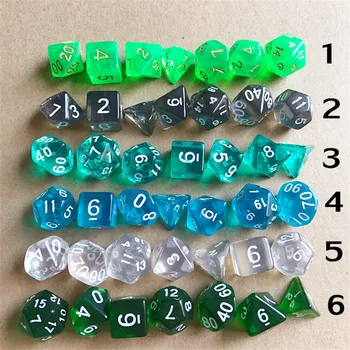 

Popular best promotion 7 pieces / set of dice set multi-faced dice and transparent dice game for party toys furnishings gifts
